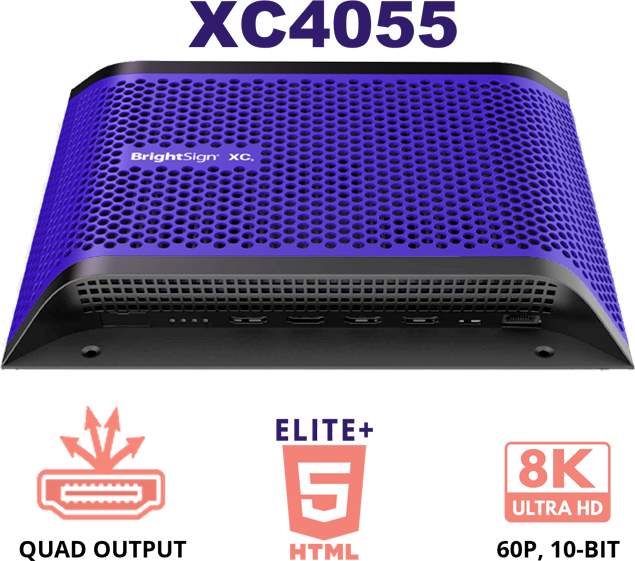 BrightSign XC4055 (BRIGHTSIGNOS) - Powerful Signage Player, Quad 8K Multiplex I/O