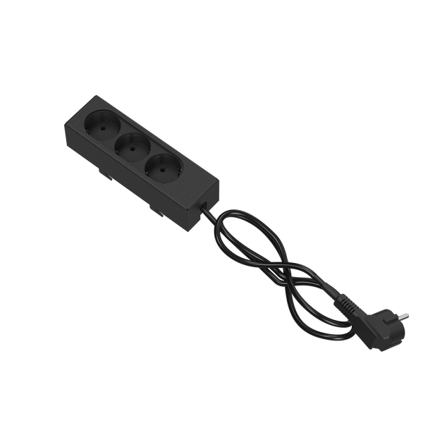 SMS 16-110-1 - EVER350-620 Power strip EU - Steckdosenleiste, EU schwarz -3x EU und 3m Kabel