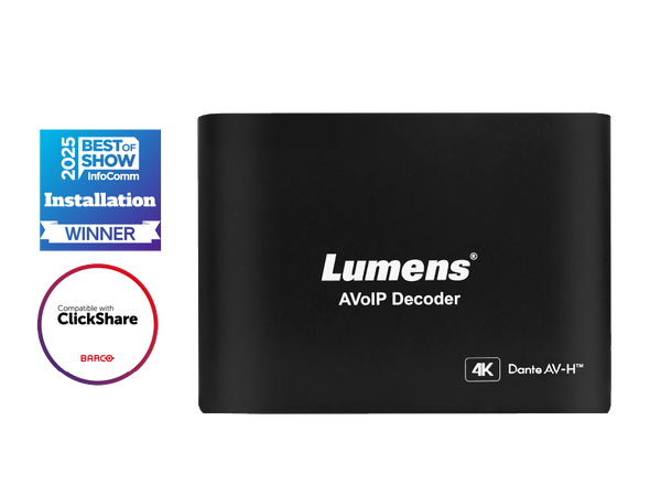 Lumens OIP-N60D Dante AV-H Decoder